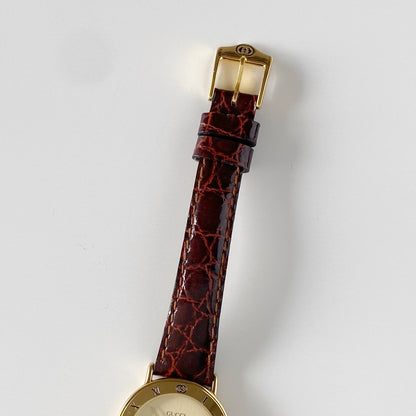 Gucci 1990s Gold Plated Round Watch