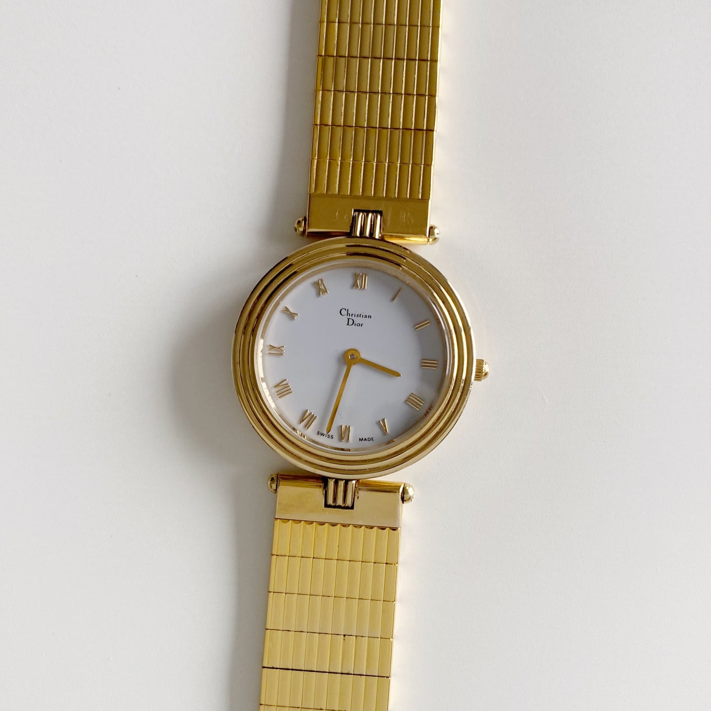 Dior 1990s Round Dial Gold Plated Watch (Large)