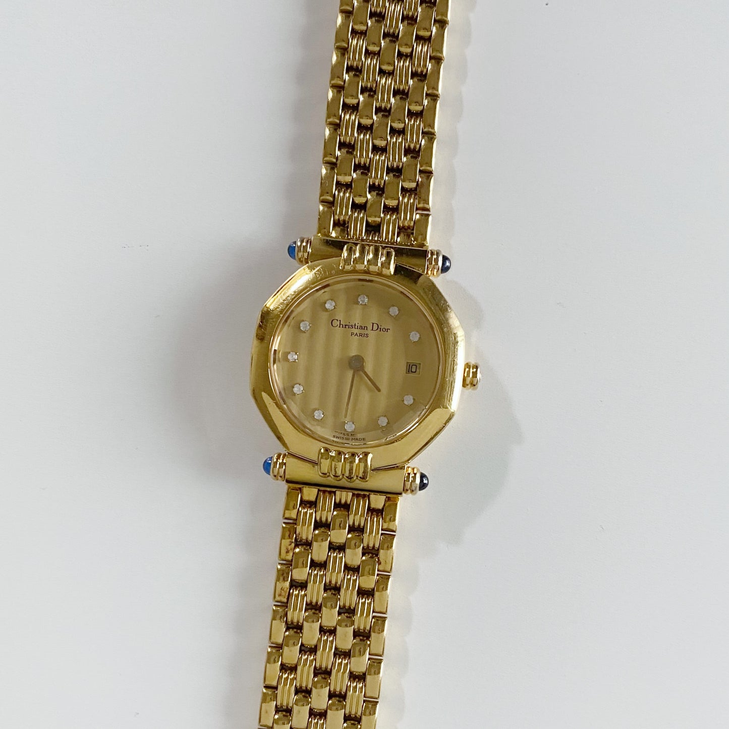 Dior 1990s Octagon Gold Plated Watch
