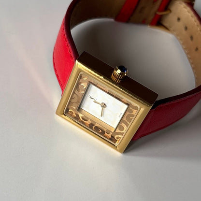 Yves Saint Laurent 1990s Square Dial Gold Plated Watch