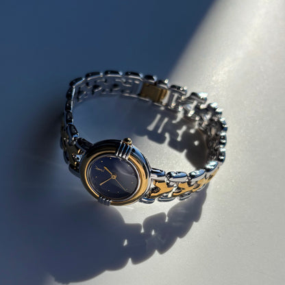 Yves Saint Laurent 1990s Round Dial Two Tone Watch