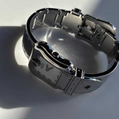 Fendi 1990s Seashell Dial Stainless steel Silver Buckle Watch