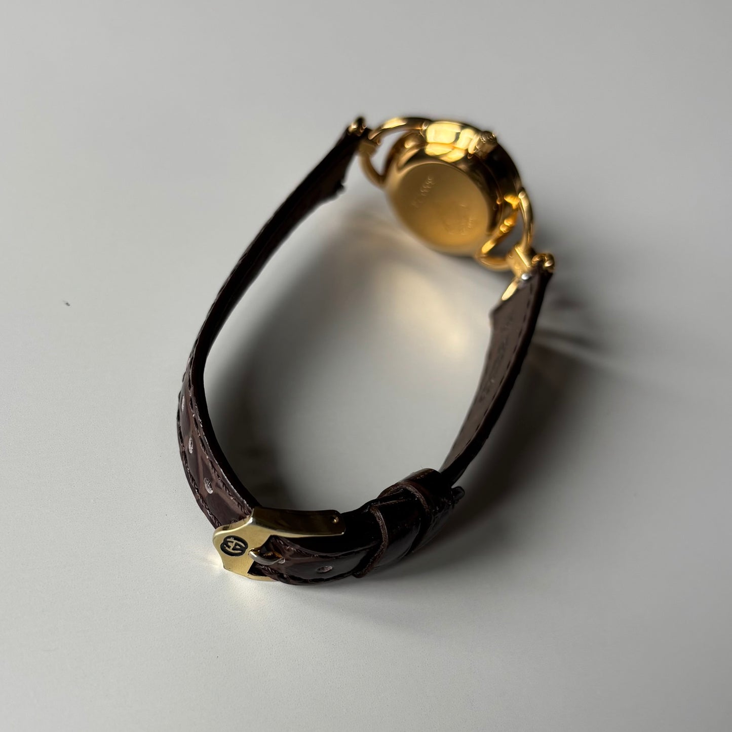 Gucci 1990s Cream Dial Horsebit Gold Plated Watch