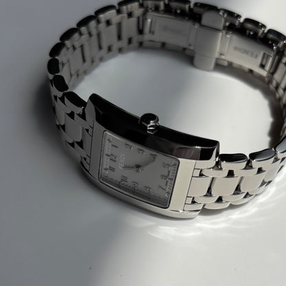 Fendi 1990s Tank Stainless Steel Watch
