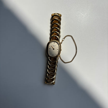 Dior 1990s Oval Dial Gold Plated Watch