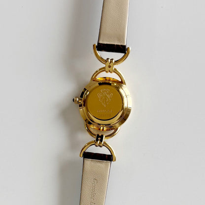 Gucci 1990s Round Dial Gold Plated Watch