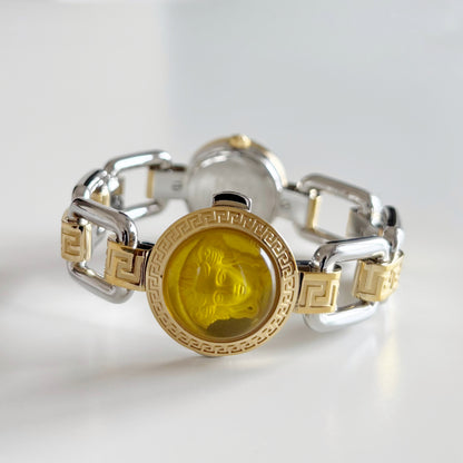 Versace Early 2000s Seashell Dial Two Tone Watch