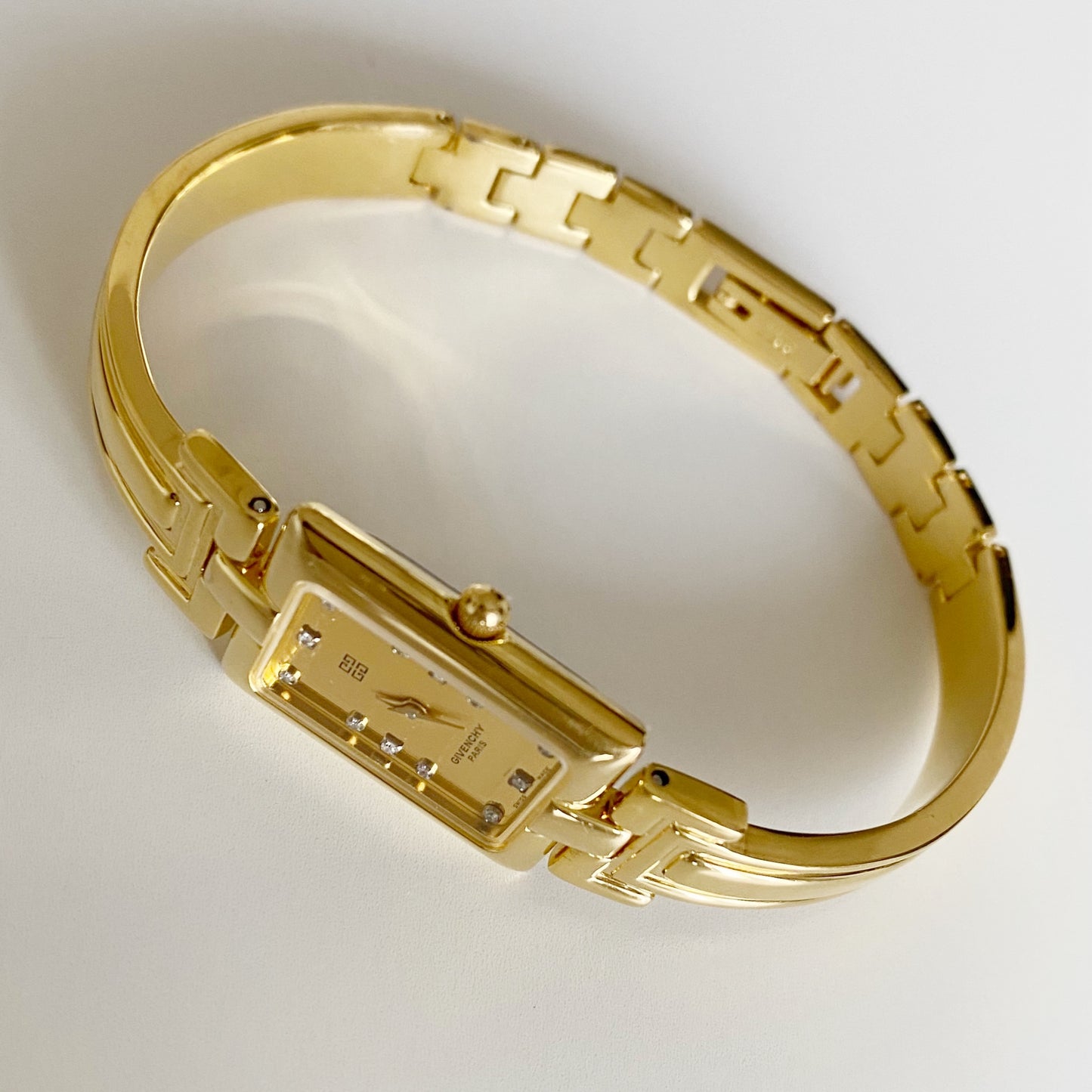 Givenchy 1990s Gold Plated Bangle Watch