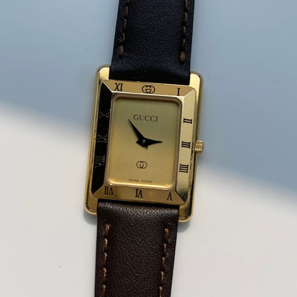 Gucci 1990s Gold Dial Tank Watch