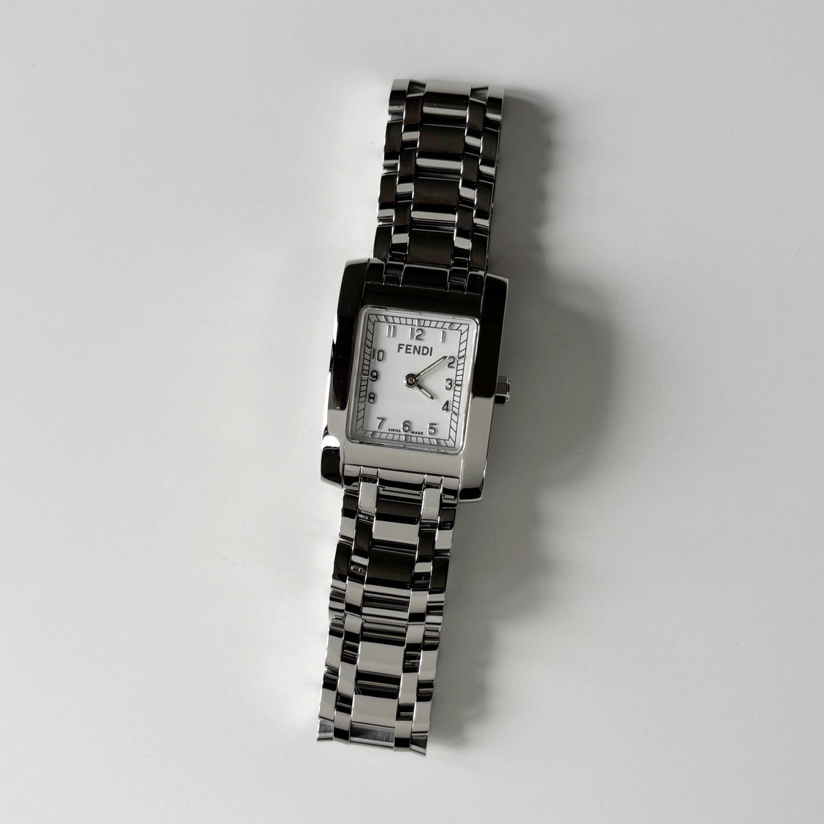 Fendi 1990s Tank Stainless Steel Watch