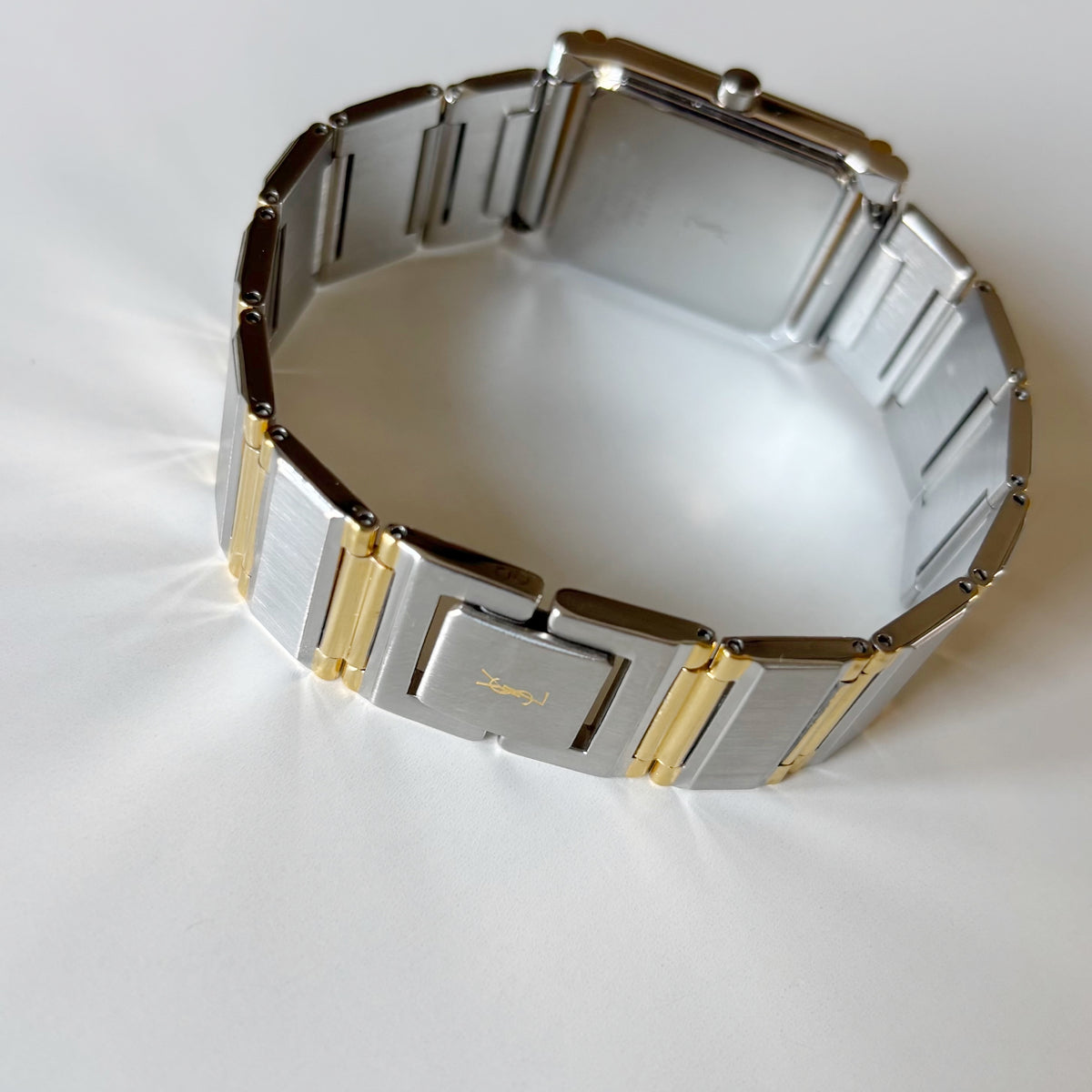 Yves Saint Laurent Square Dial Gold Plated Two Tone Watch