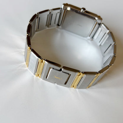 Yves Saint Laurent Square Dial Gold Plated Two Tone Watch