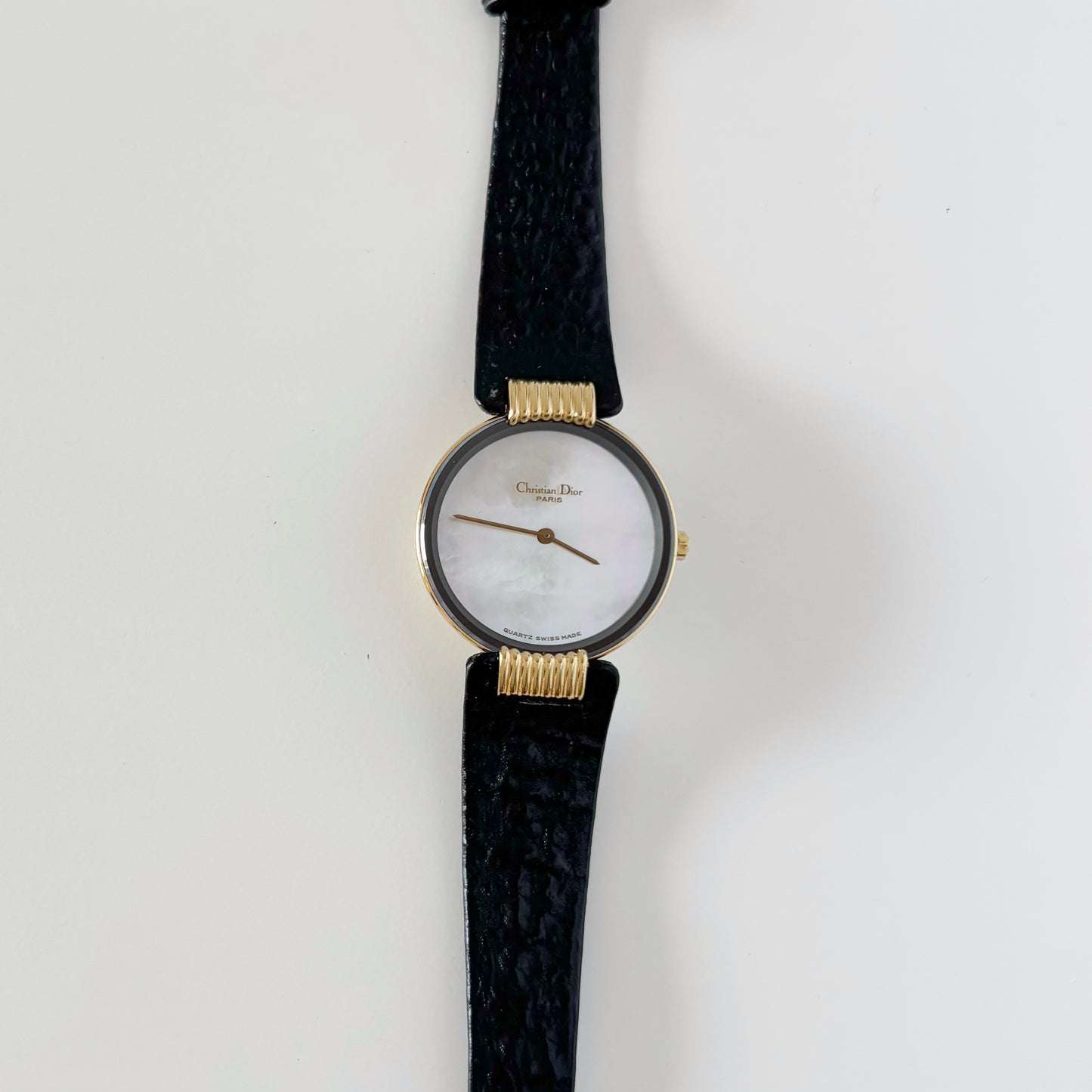 Dior 1990s Seashell Dial Gold Plated Watch