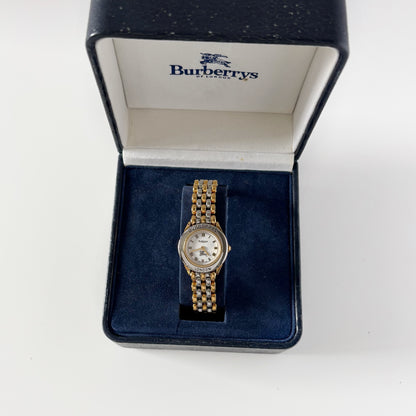 Burberry 1990s Round Dial Two Tone Watch