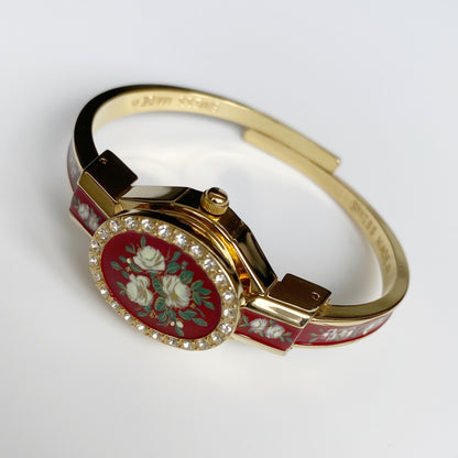 André  Mouche 1990s Red Gold Plated Bangle Watch