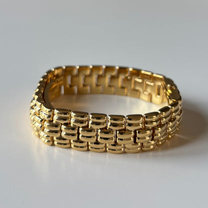 Fendi 1990s Rectangular Dial Gold Plated Watch