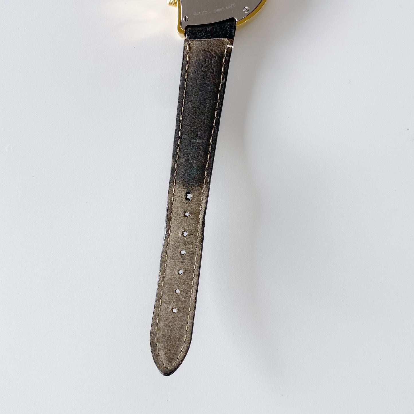 Yves Saint Laurent 1990s Heart Shaped Gold Plated Black Watch