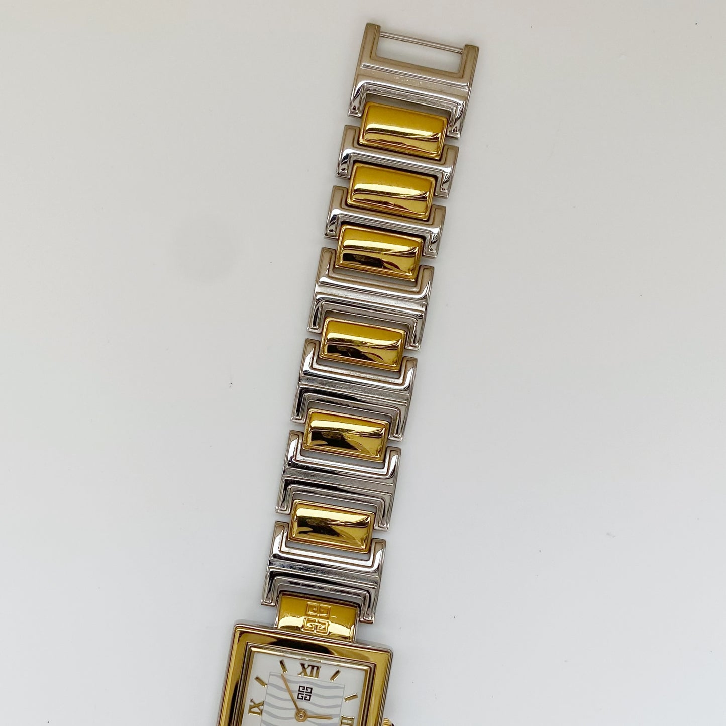 Givenchy 1990s Square Two Tone Watch