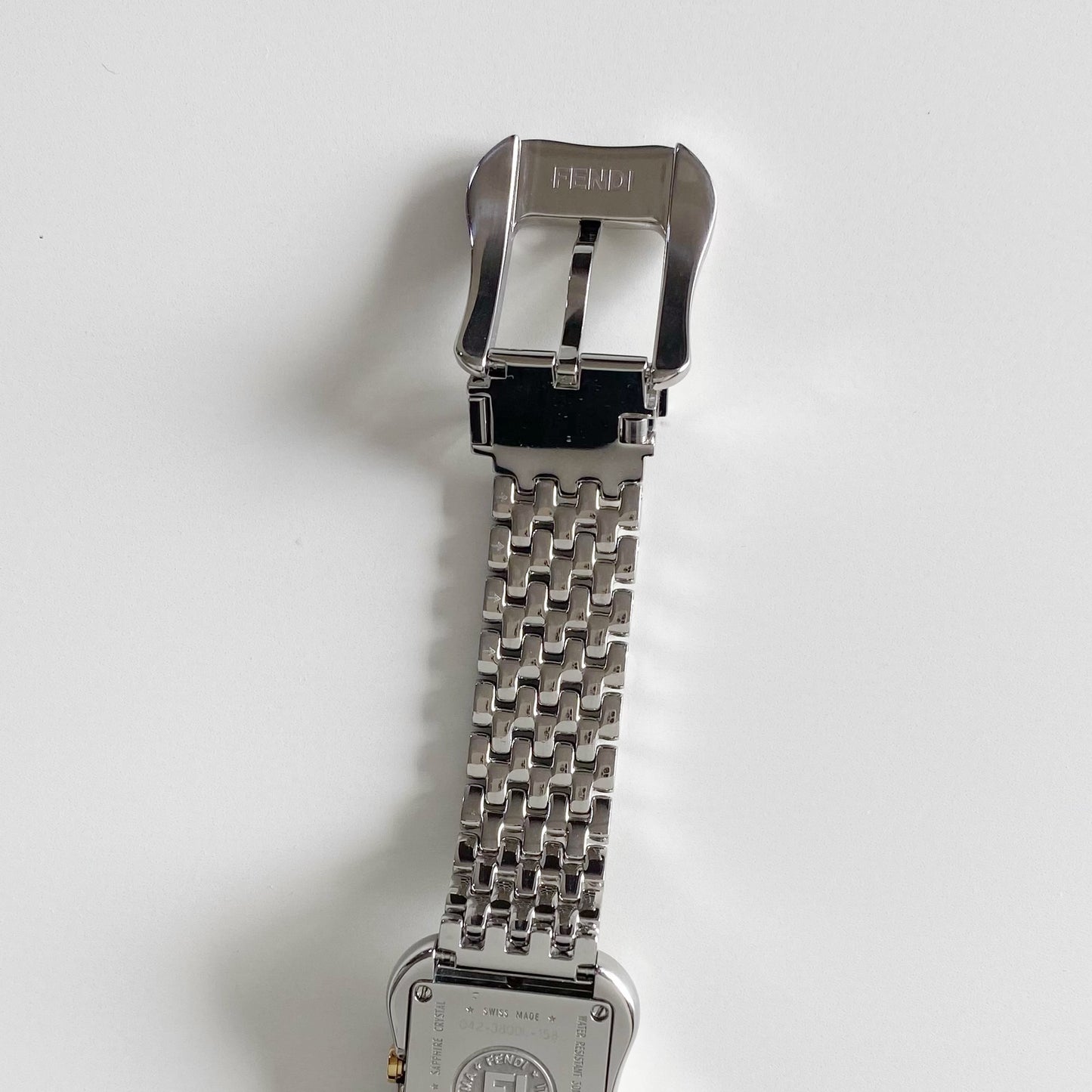 Fendi 1990s Seashell Dial Two Tone Belt Watch