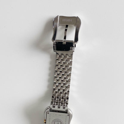 Fendi 1990s Seashell Dial Two Tone Belt Watch