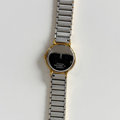 Yves Saint Laurent 1990s Round Dial Two Tone Watch