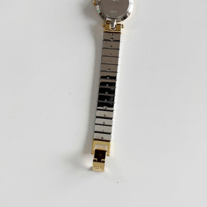 Dior 1990s Navy Dial Gold Plated Two Tone Watch