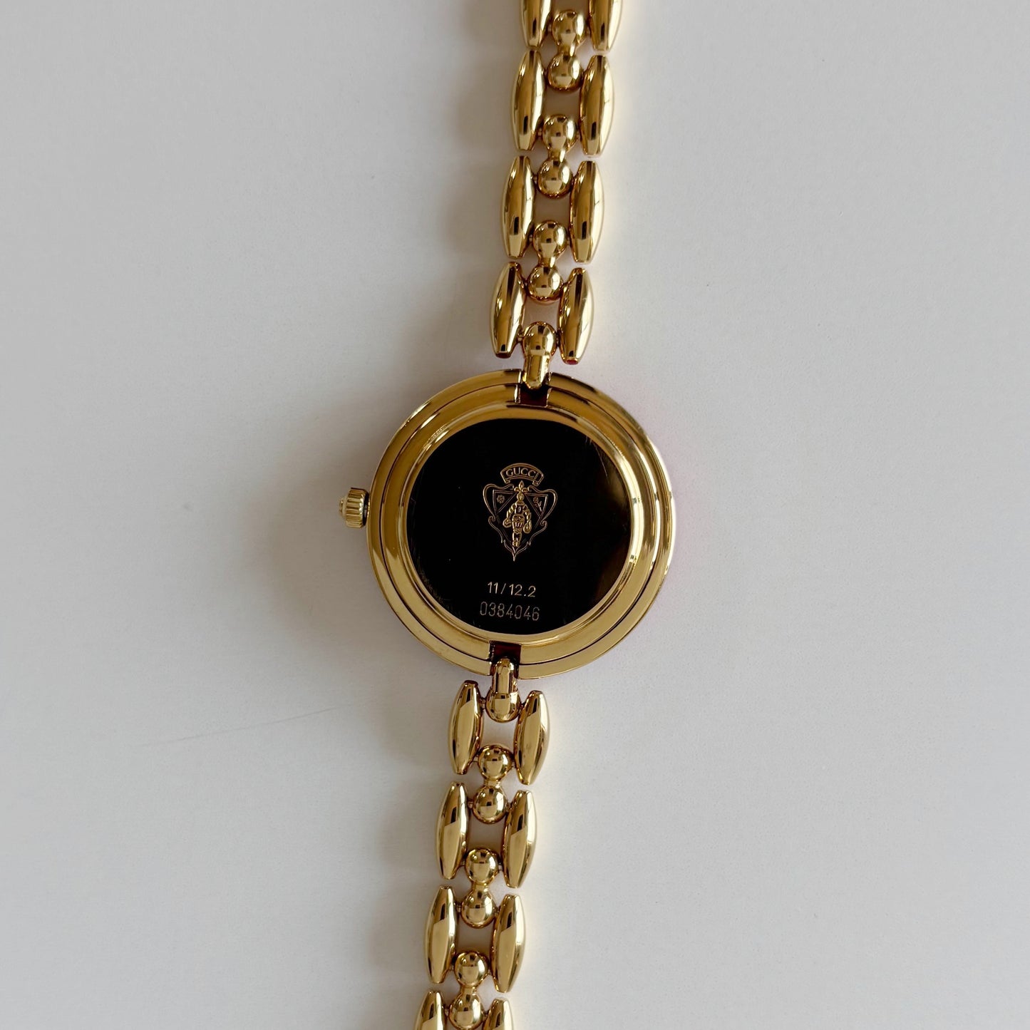 Gucci 1990s Interchangeable Bezel Gold Plated Rice Chain Watch with 6 bezels, case (175mm)