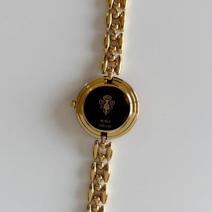 Gucci 1990s Interchangeable Bezel Gold Plated Rice Chain Watch with 6 bezels, case (175mm)