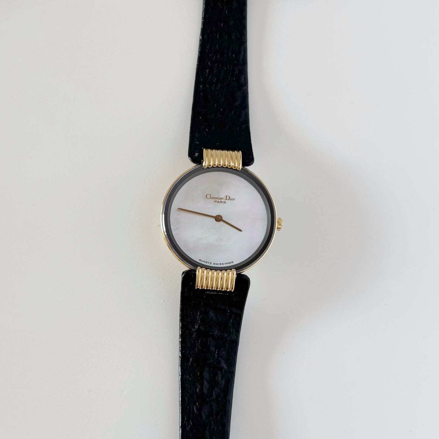 Dior 1990s Seashell Dial Gold Plated Watch