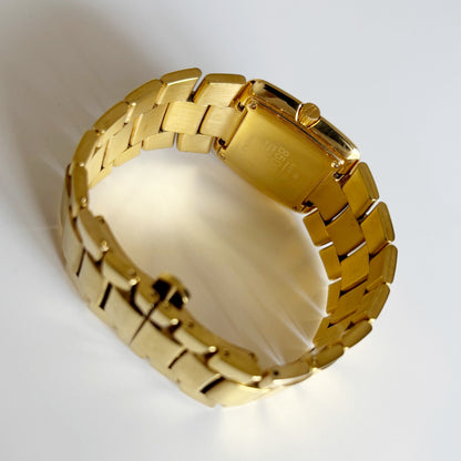 Gucci 1990s Date Gold Dial Gold Plated Watch