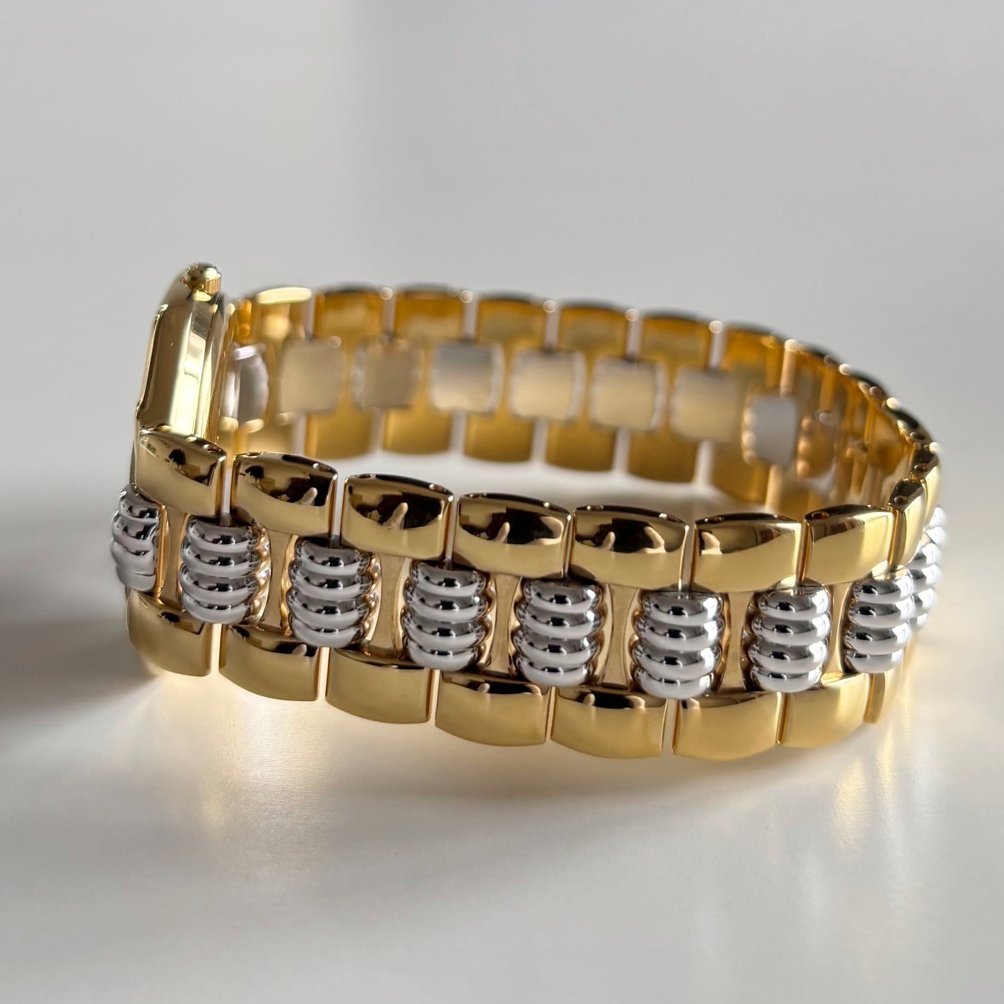 Dior 1990s Octagon Date Two Tone Gold Plated Watch (Large)