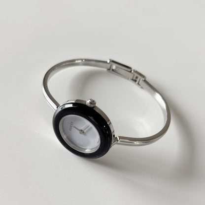 Gucci 1990s Interchangeable Bezel Stainless steel Bangle Watch with 12 bezels, case