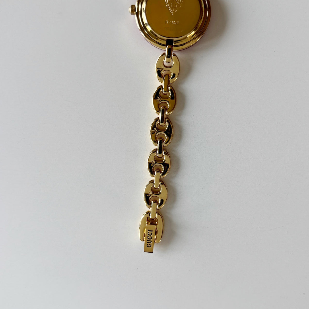 Gucci 1990s Interchangeable Bezel Gold Plated Chain Watch with 6 bezels, case (165mm)