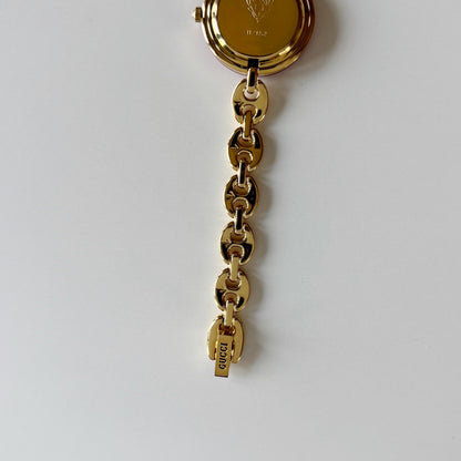 Gucci 1990s Interchangeable Bezel Gold Plated Chain Watch with 6 bezels, case (165mm)