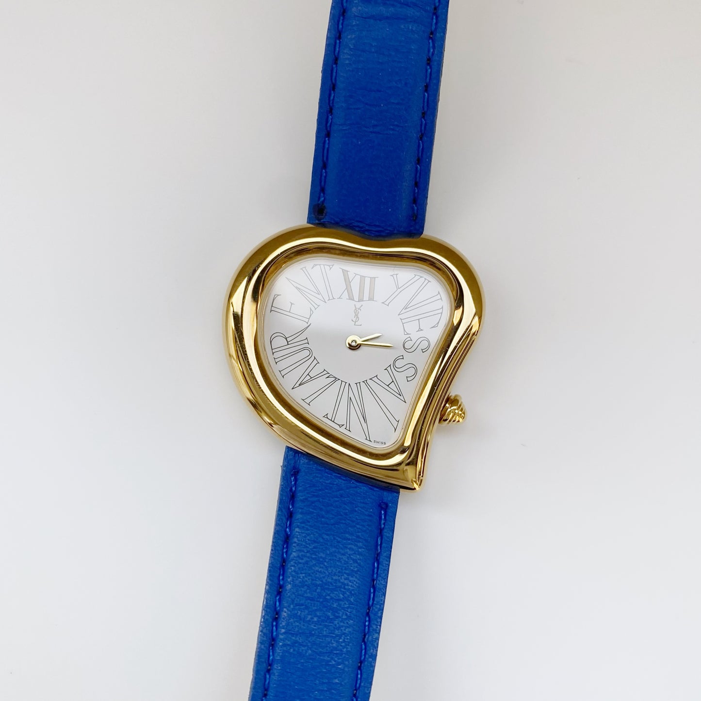 Yves Saint Laurent 1990s Heart Shaped Dial Gold Plated Watch