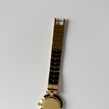 Dior 1990s Round Dial Gold Plated Watch
