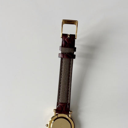 Yves Saint Laurent 1990s Round Dial Gold-Plated Watch
