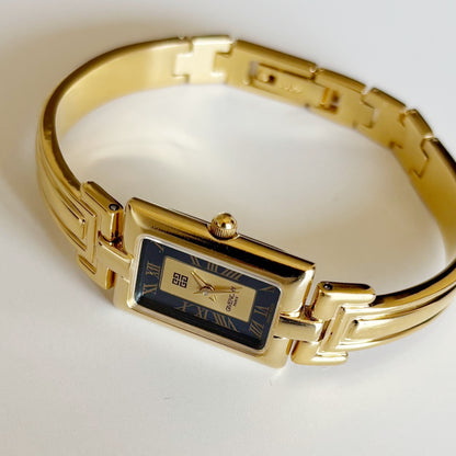 Givenchy 1990s Gold Plated Bangle Watch
