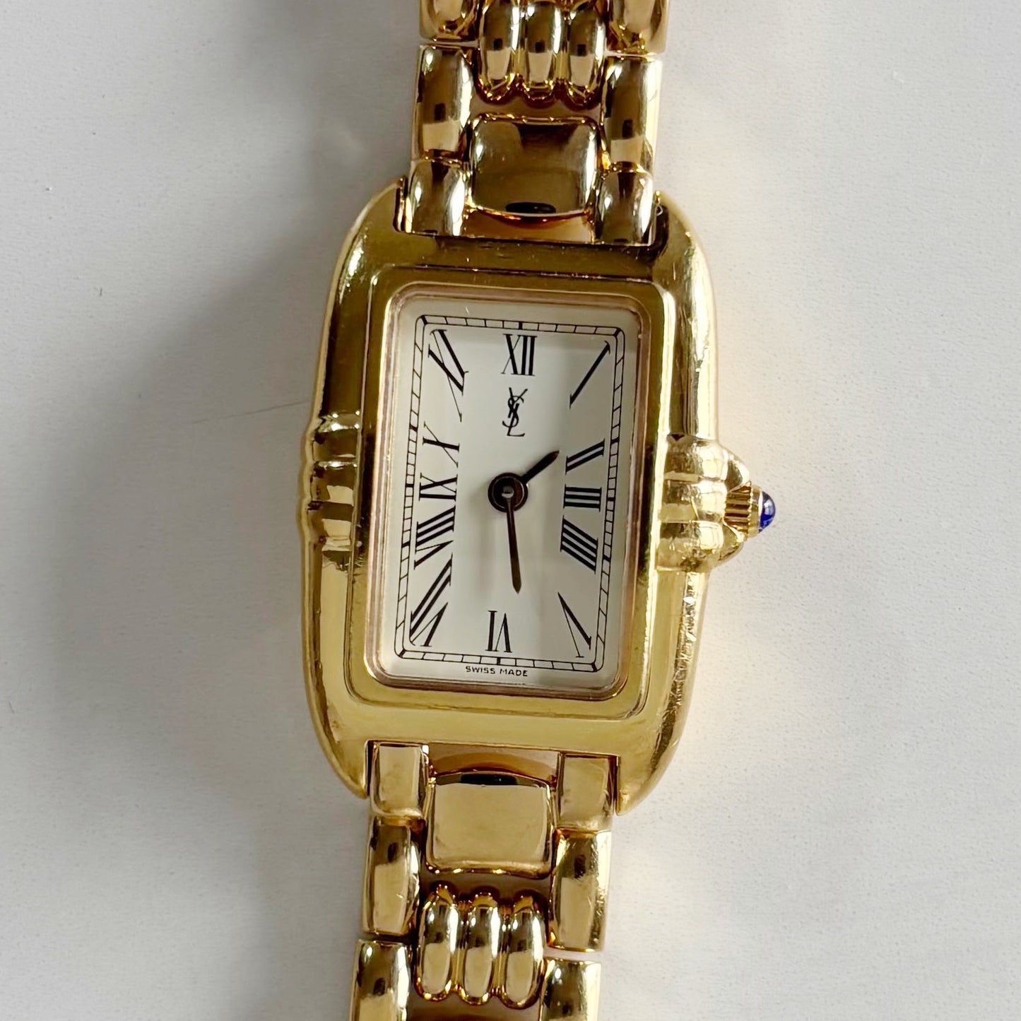 Yves Saint Laurent 1990s Tank Gold Plated Watch