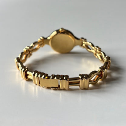 Burberry 1990s Round Dial Gold Plated Watch