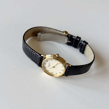 Dior 1990s Seashell Round Dial Gold Plated Watch