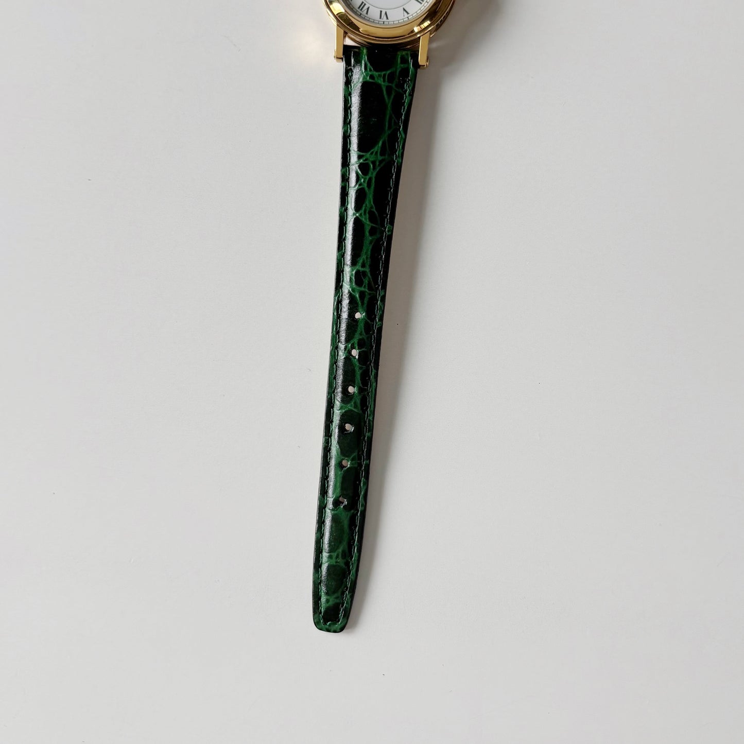 Gucci 1990s Date Round Dial Gold Plated Watch