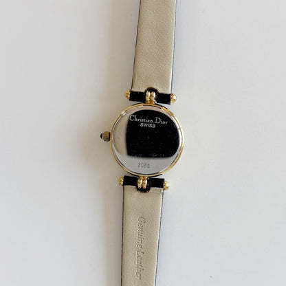 Dior 1990s Seashell Round Dial Gold Plated Watch