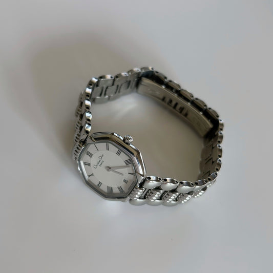 Dior 1990s Silver Stainless steel Octagon Watch