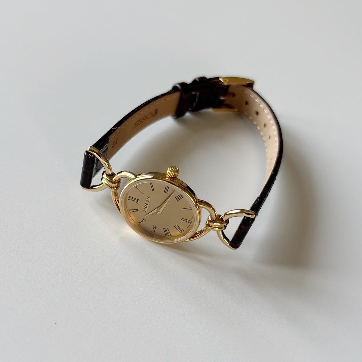 Gucci 1990s Gold Dial Horsebit Gold Plated Watch