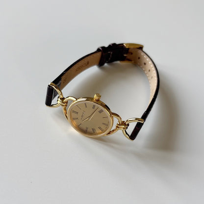 Gucci 1990s Gold Dial Horsebit Gold Plated Watch