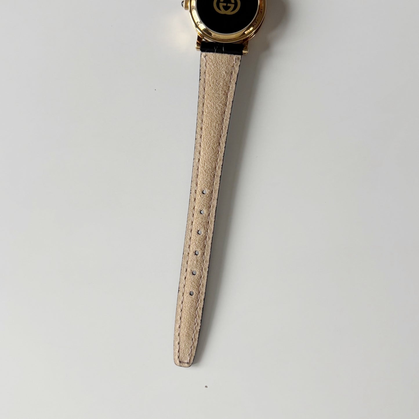 Gucci 1990s Date Round Dial Gold Plated Watch