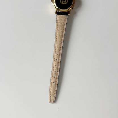 Gucci 1990s Date Round Dial Gold Plated Watch