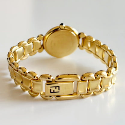 Fendi 1990s Seashell Dial Gold Plated Watch