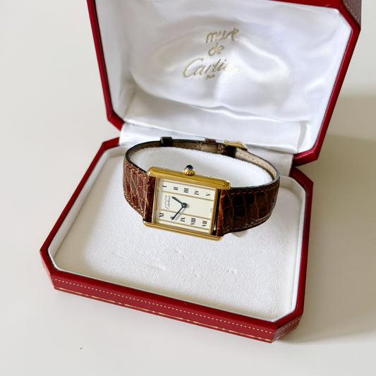 Cartier 1990s Must De Tank Ivory Watch